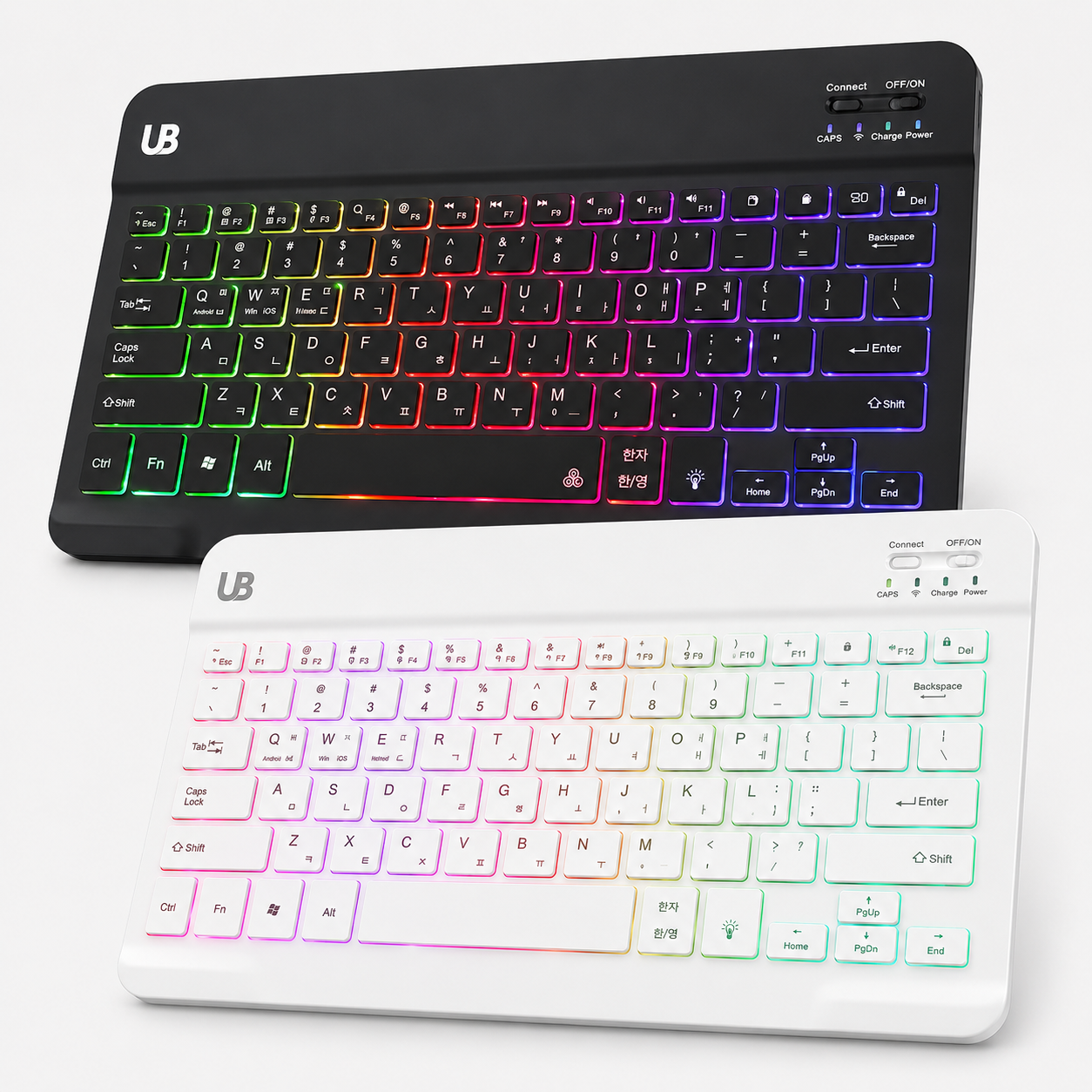 UB 무선 LED 백라이트 슬림 키보드 13인치 2color 휴대성 저소음 멀티 OS호환